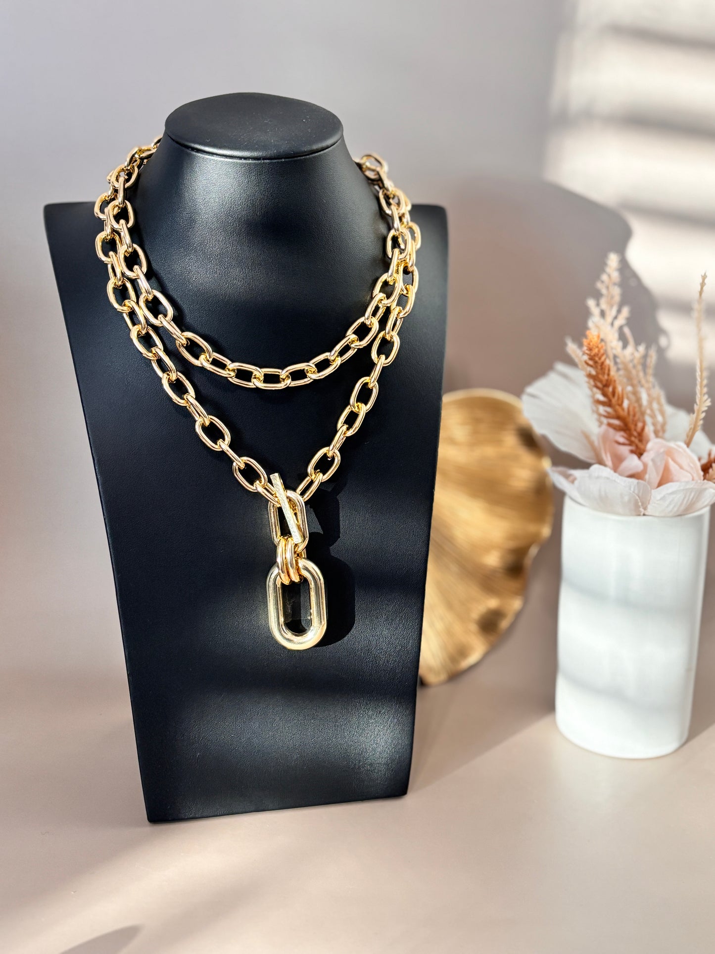 Carolina Necklace | Chuncky link Necklaces | Layered Necklaces | Gold
