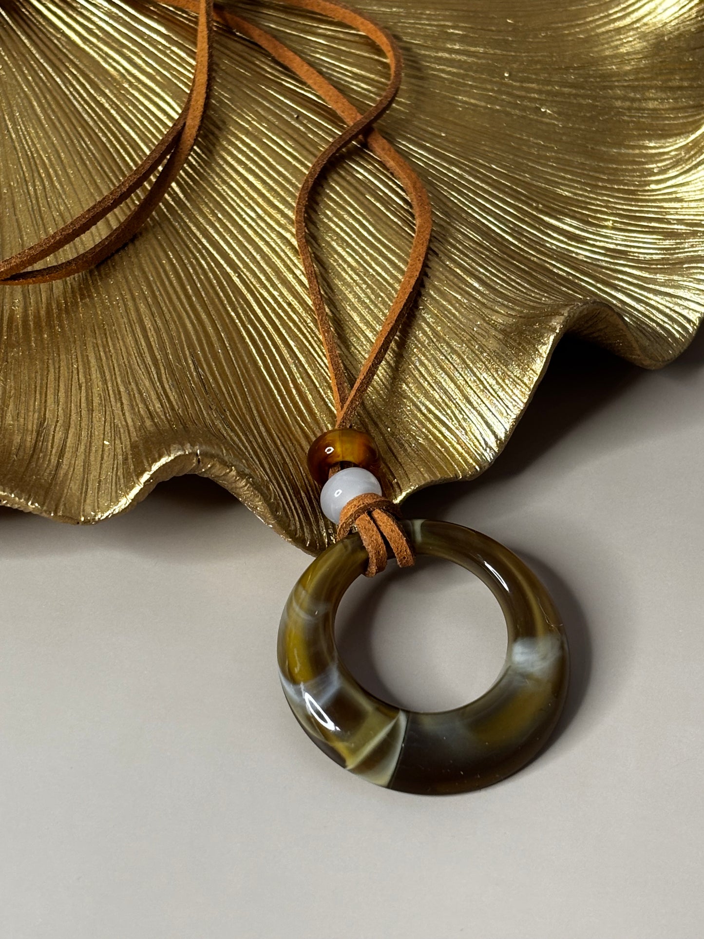 Aura Knot Necklace - Cord Necklace - Black and Brown