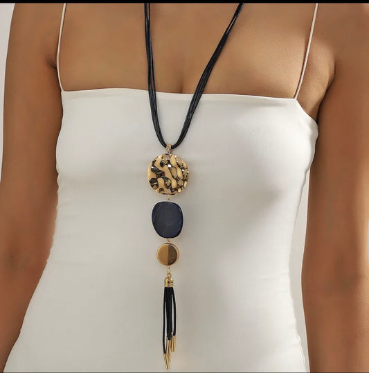 Montana Necklace - Cord Necklace - Black