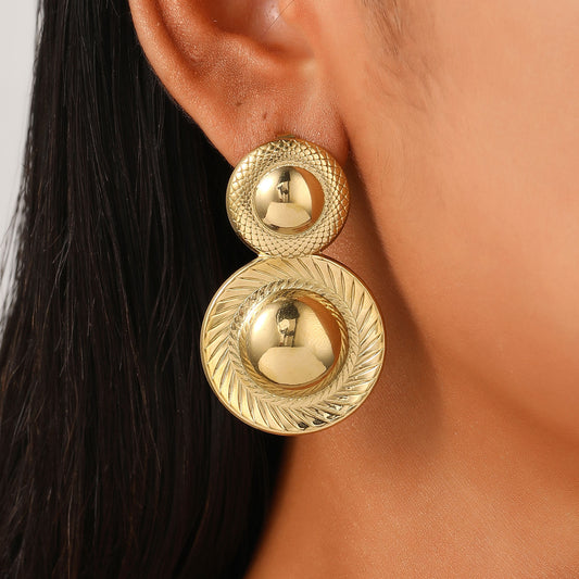 Golden Gourd Earrings - Stainless Steel & 18K Gold Plated - Gold