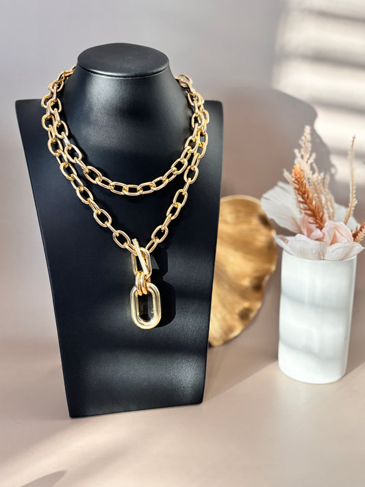 Carolina Necklace | Chuncky link Necklaces | Layered Necklaces | Gold