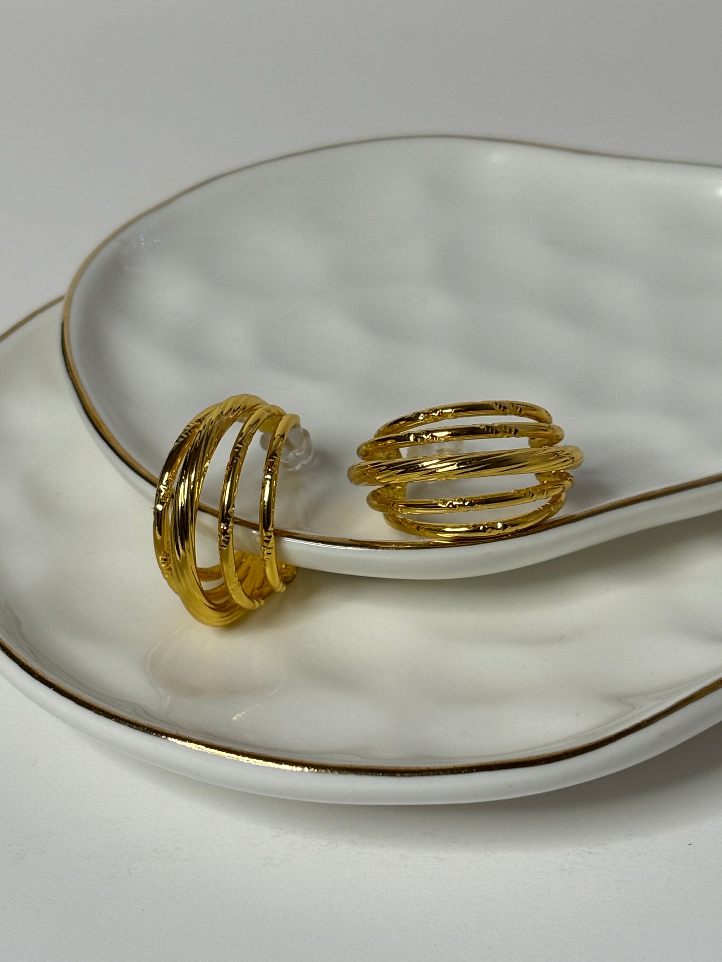 Golden Era Earrings - Cooper & 18K Gold Plated - Stud Style - Gold