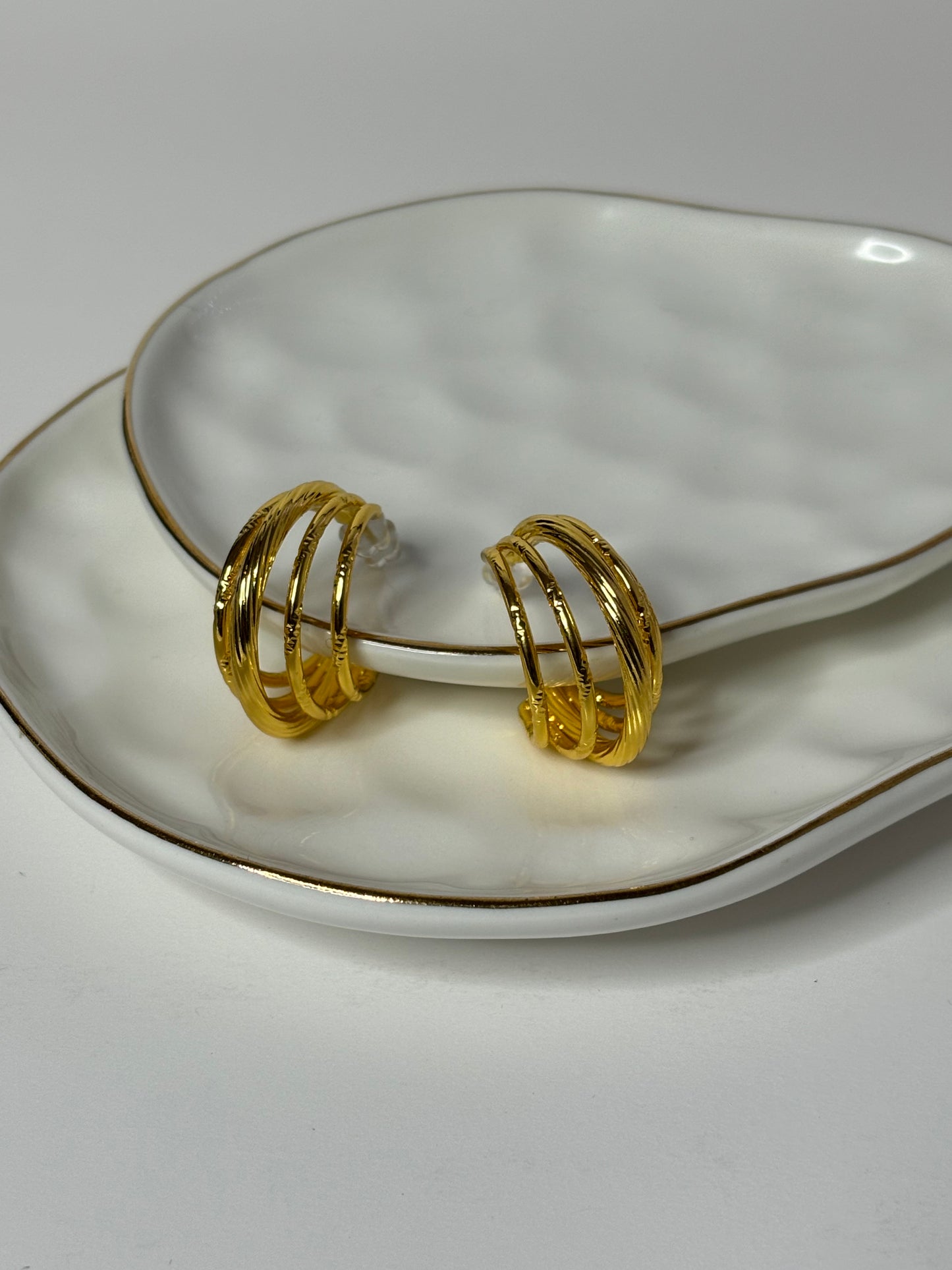 Golden Era Earrings - Cooper & 18K Gold Plated - Stud Style - Gold