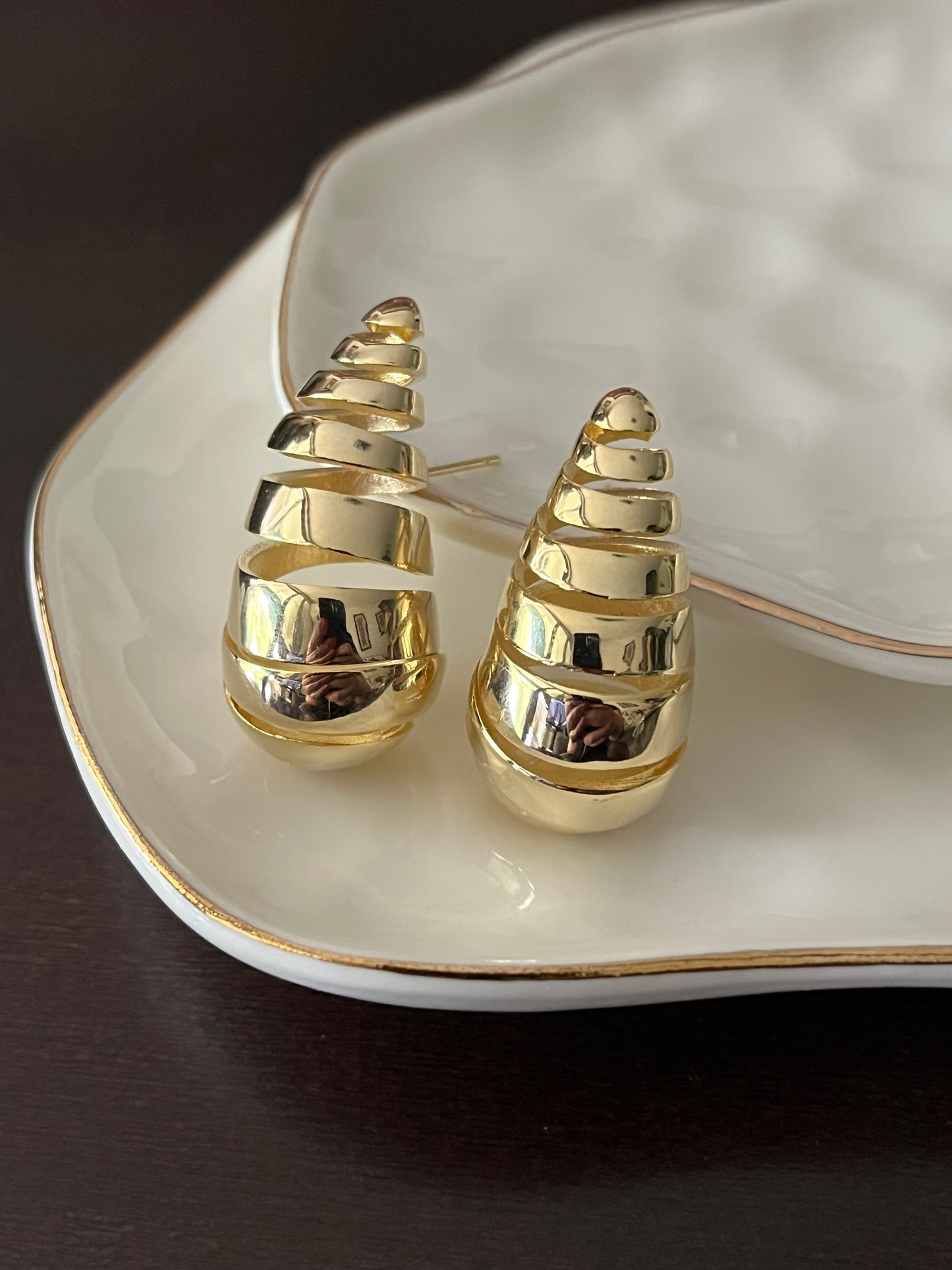 Golden Symmetry Earrings - Titanium Steel - Drop Style - Gold