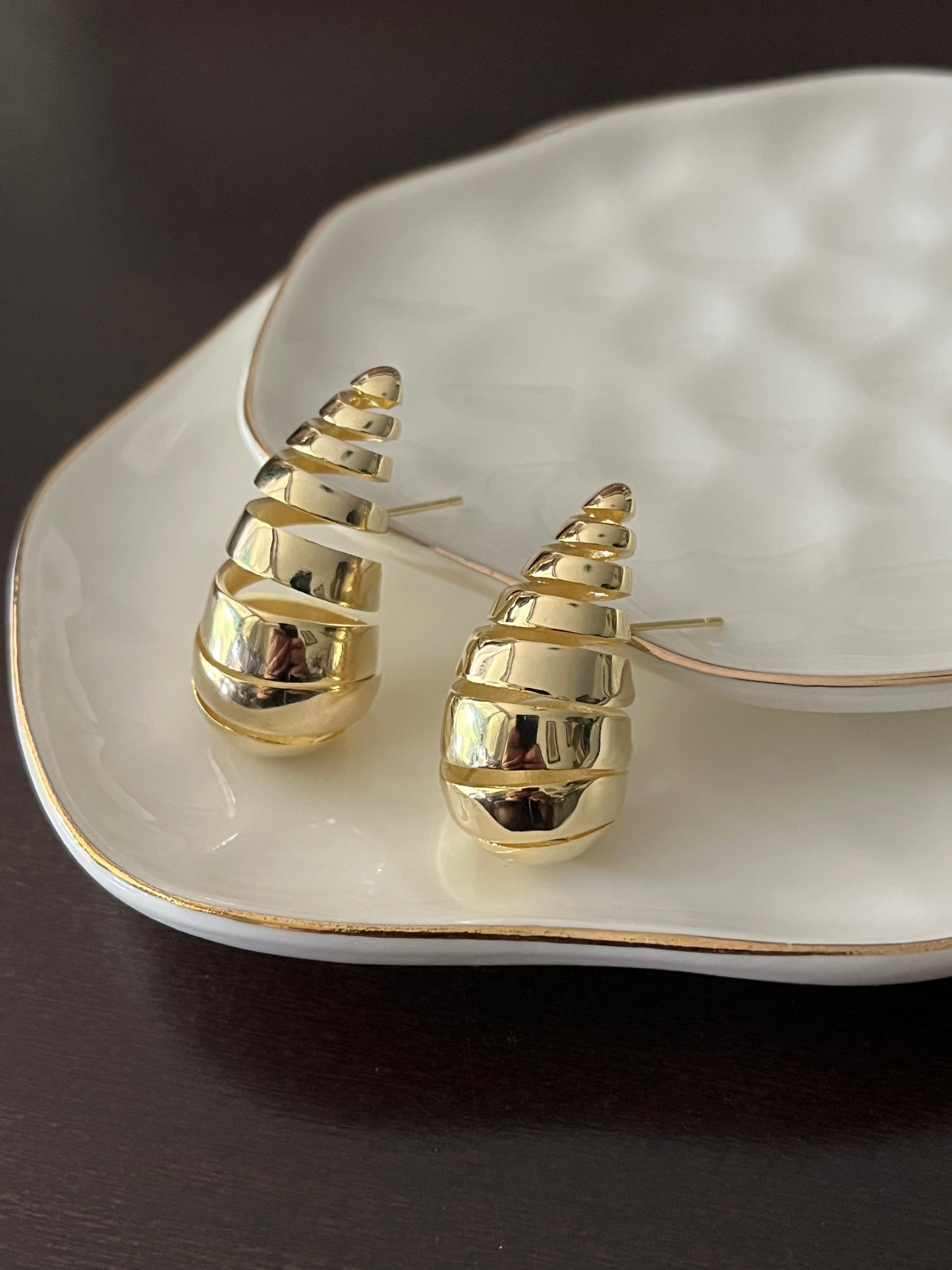 Golden Symmetry Earrings - Titanium Steel - Drop Style - Gold