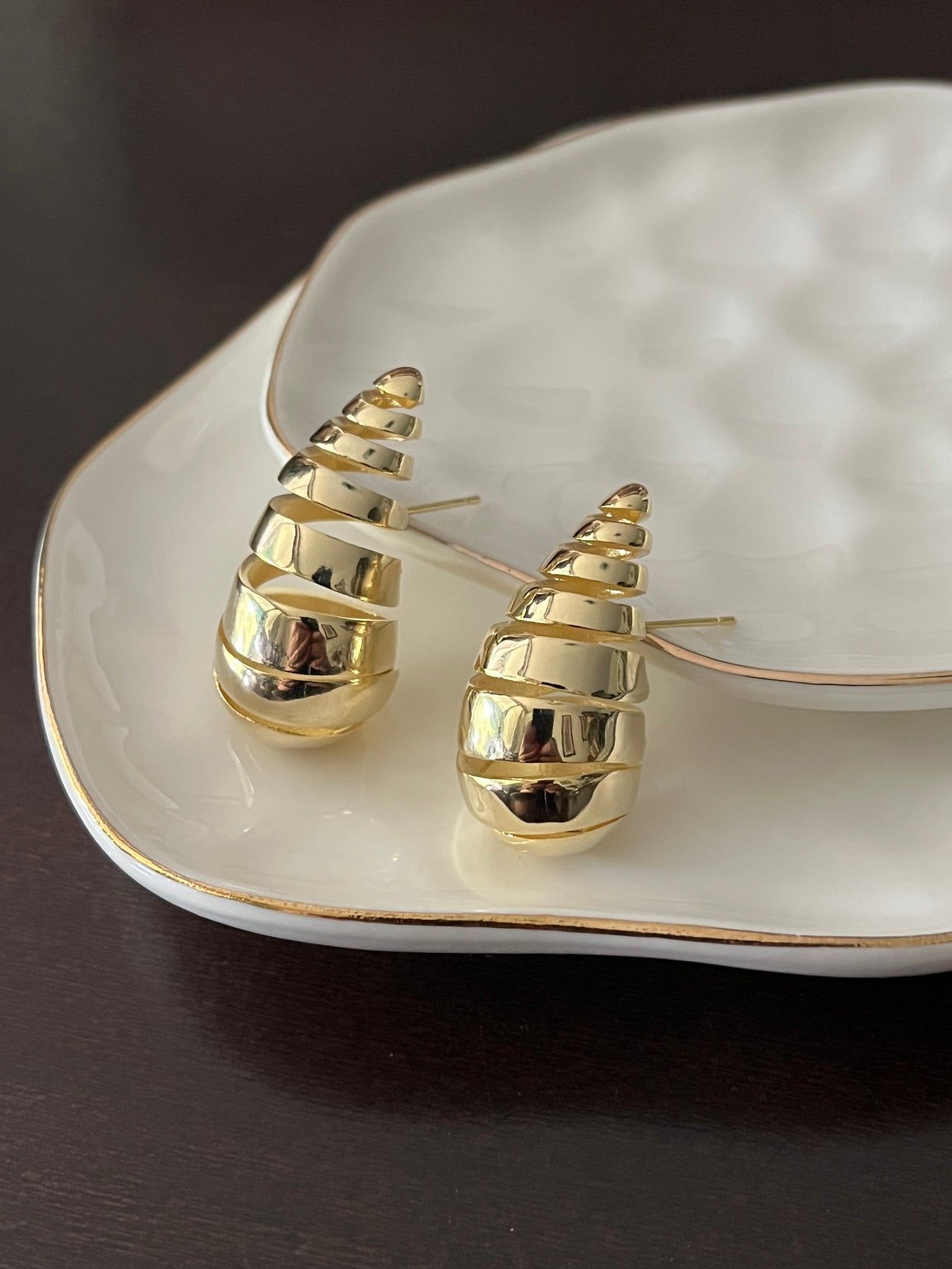 Golden Symmetry Earrings - Titanium Steel - Drop Style - Gold