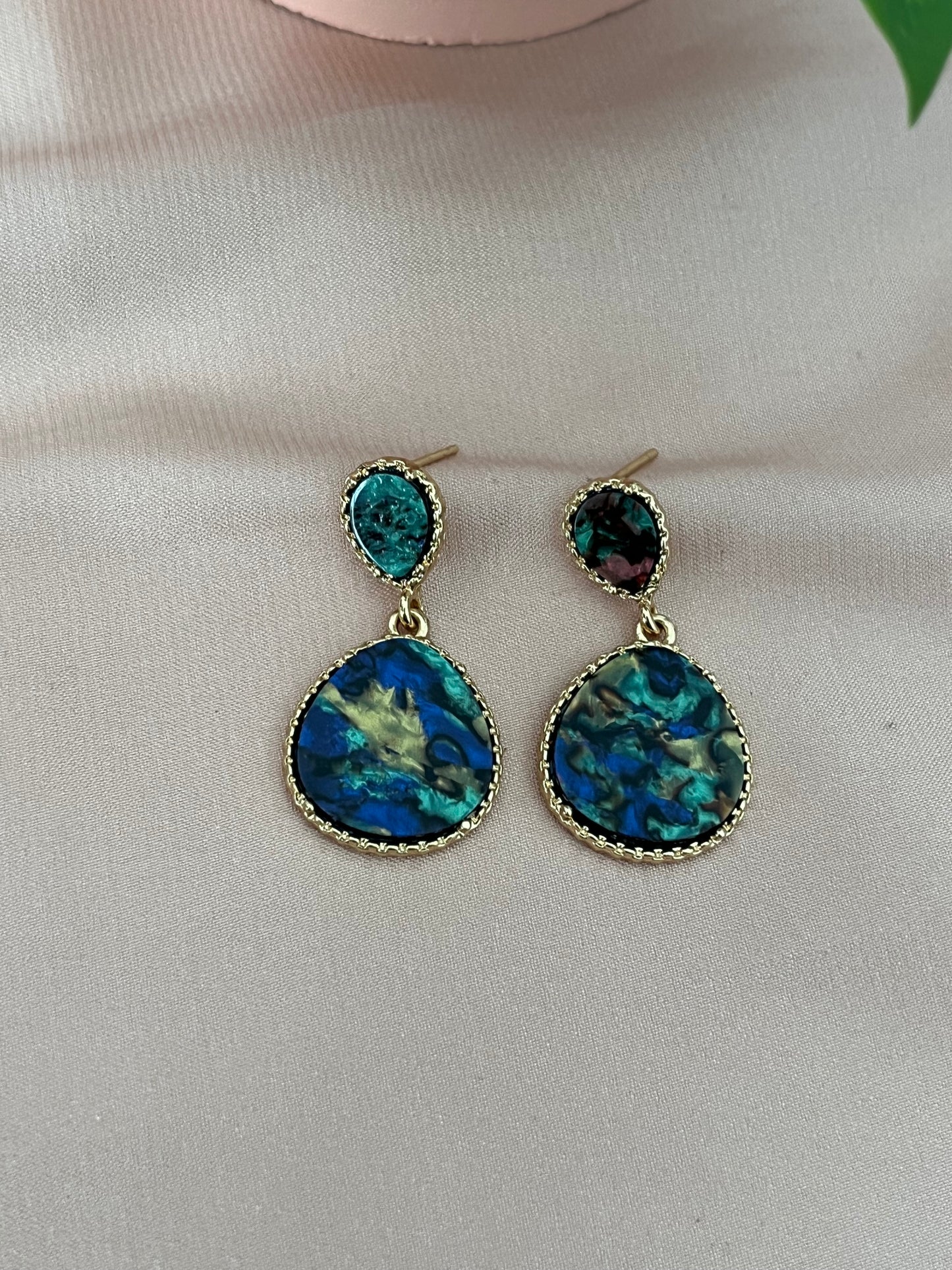 Ensenada Earrings - Abalone - Drop Style - Metal