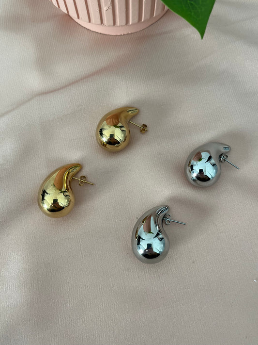 Drop Earrings - Stainless Steel & 18K gold plated - Drop Style - Gold and Silver