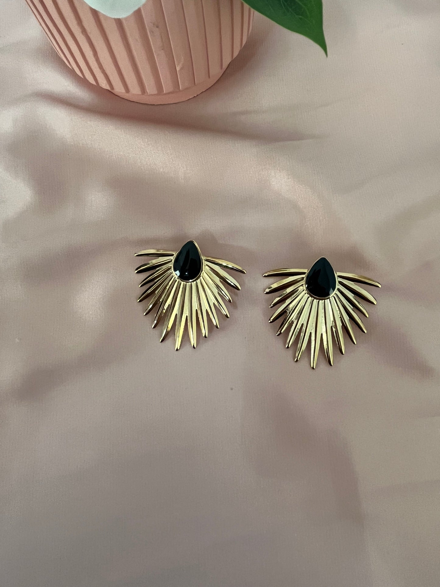 North Star Earrings | Stud Style | Stainless Steel | Gold & White or Gold & Black