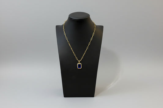 Lissie Gold Fabric & Acrylic Chain Necklace