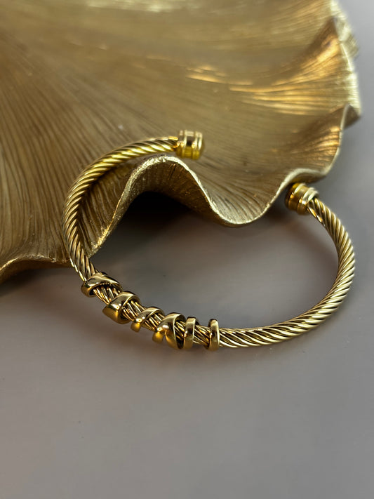 Hemp Rope Bracelet - Adjustable - Stainless Steel - Gold, Silver and Silver & Gold