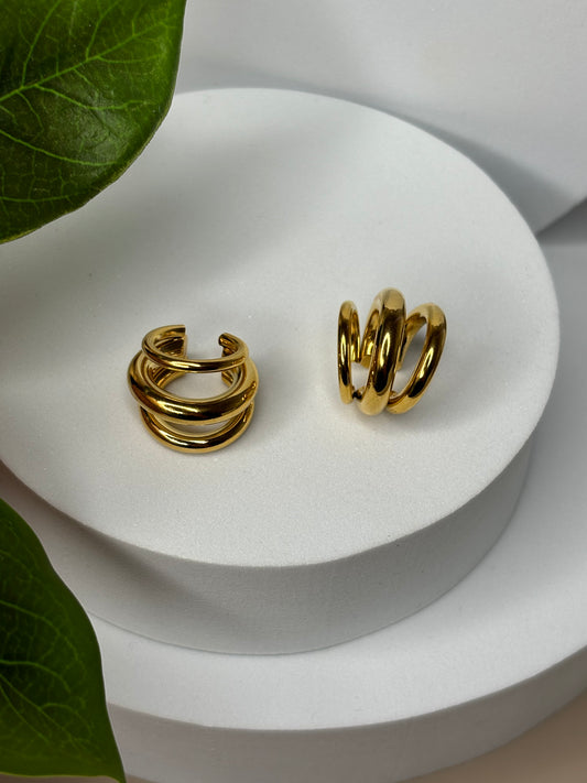 Aura Ear Cuff - 3 Lines - Gold - 1 Piece