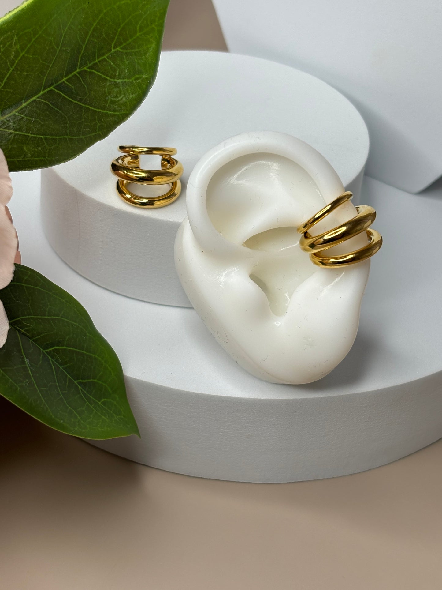 Aura Ear Cuff - 3 Lines - Gold - 1 Piece
