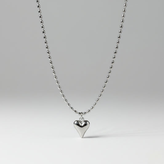 Silver Eternal Heartshine 18K gold plated beaded chain necklace with heart pendant.