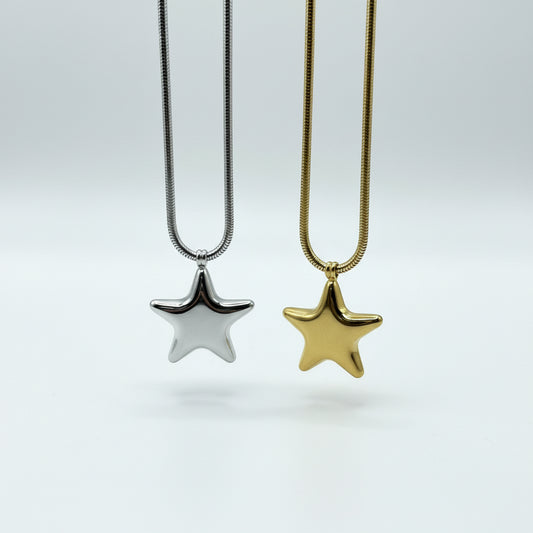 Seashine Starlit 304 stainless steel chain necklace in gold and silver.