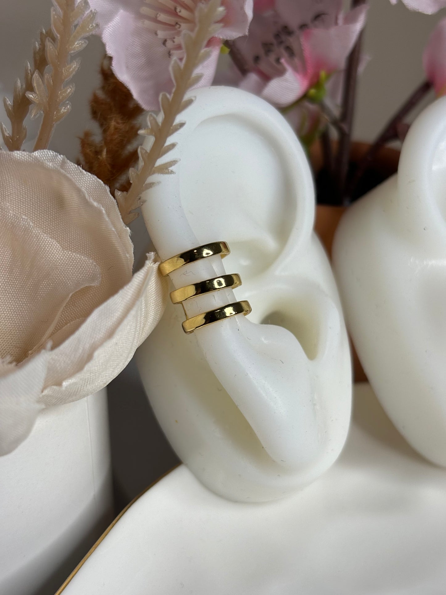 Triple Trouble Ear Cuff - 3 lines - Silver - 1 Piece