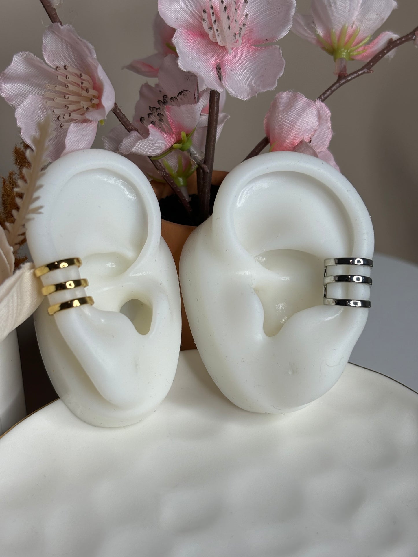 Triple Trouble Ear Cuff - 3 lines - Silver - 1 Piece