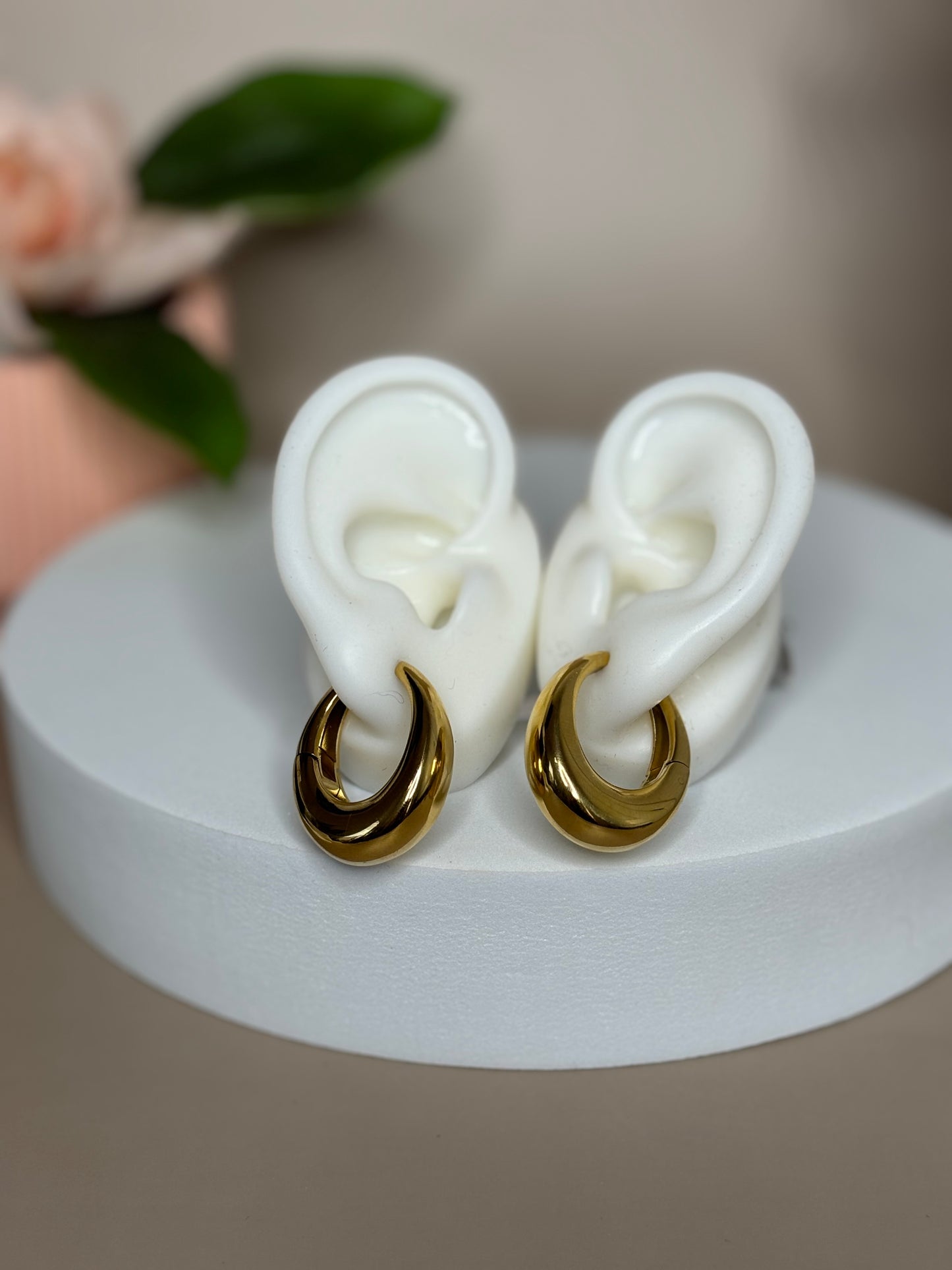 Hollow Earrings - Stainless Steel & 18K Gold Plated - Hoop Style - Gold & Silver