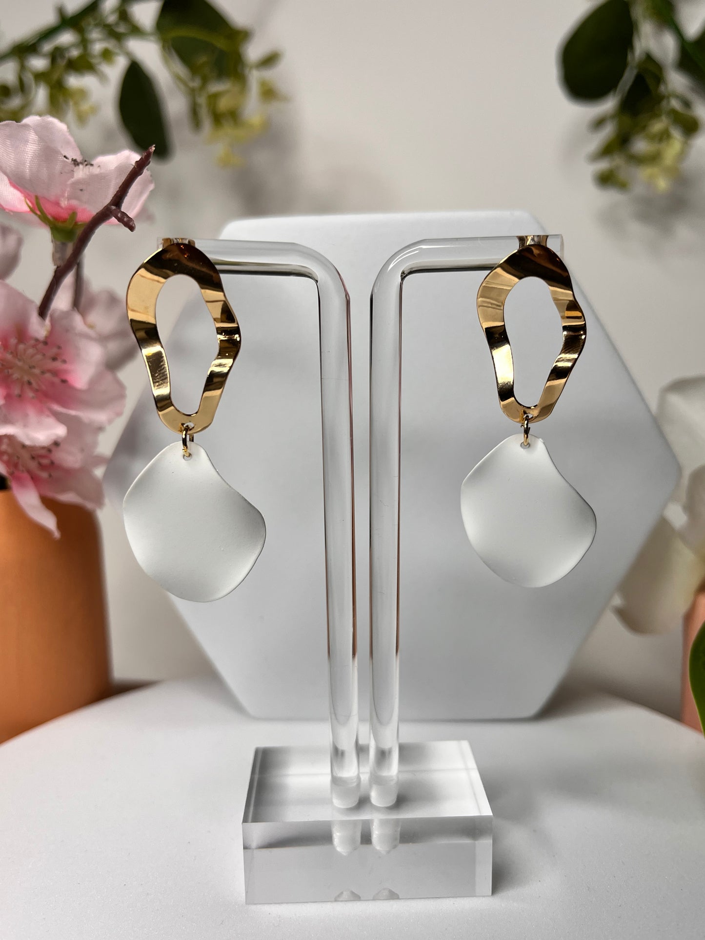 Letty Earrings - Alloy - Drop Style - Gold and Black