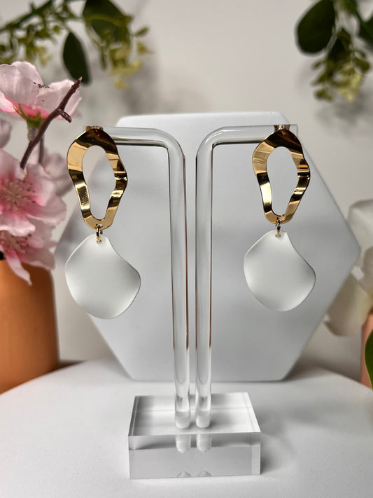 Letty Earrings - Alloy - Drop Style - Gold and Black