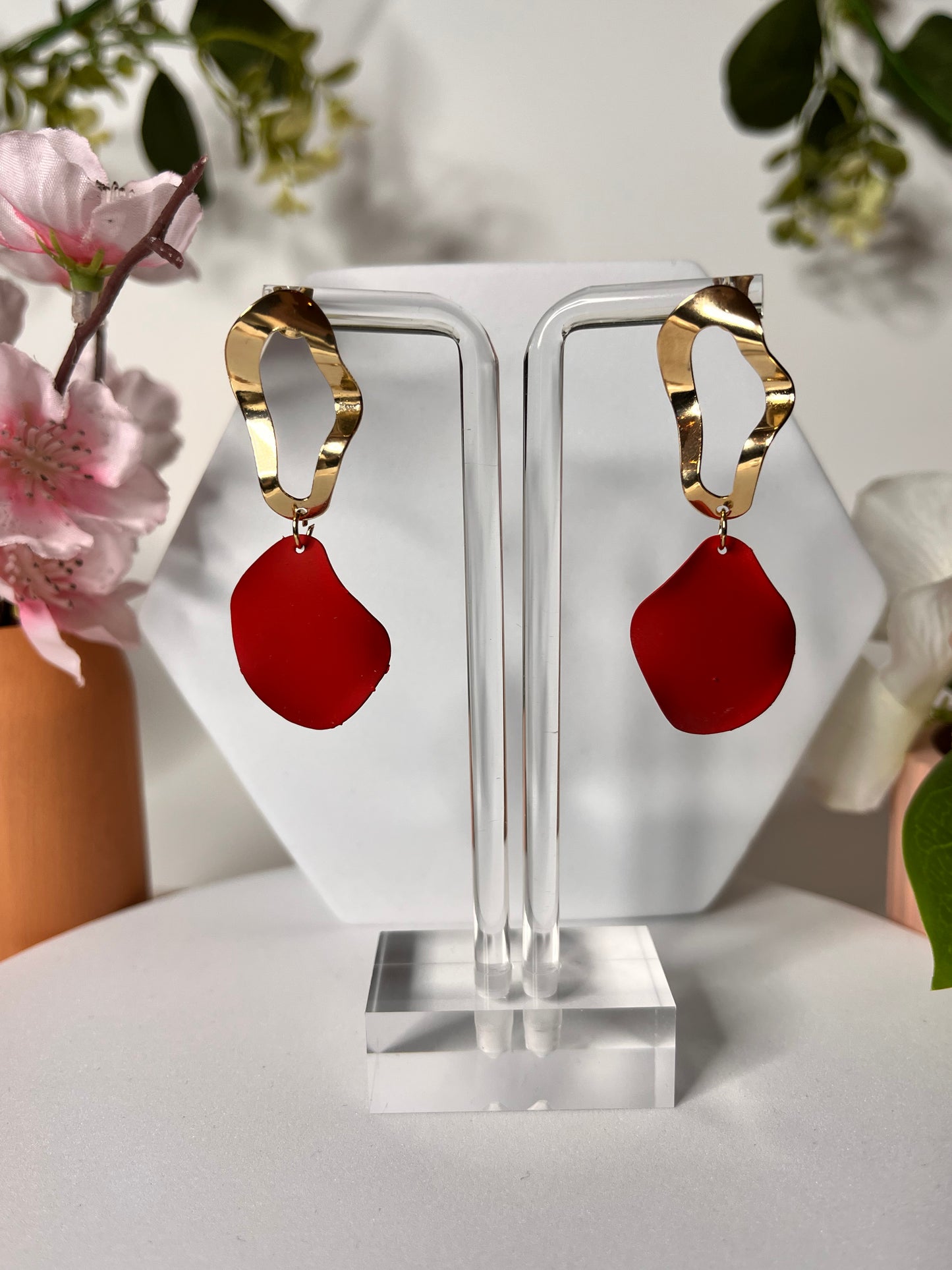 Letty Earrings - Alloy - Drop Style - Gold and Black
