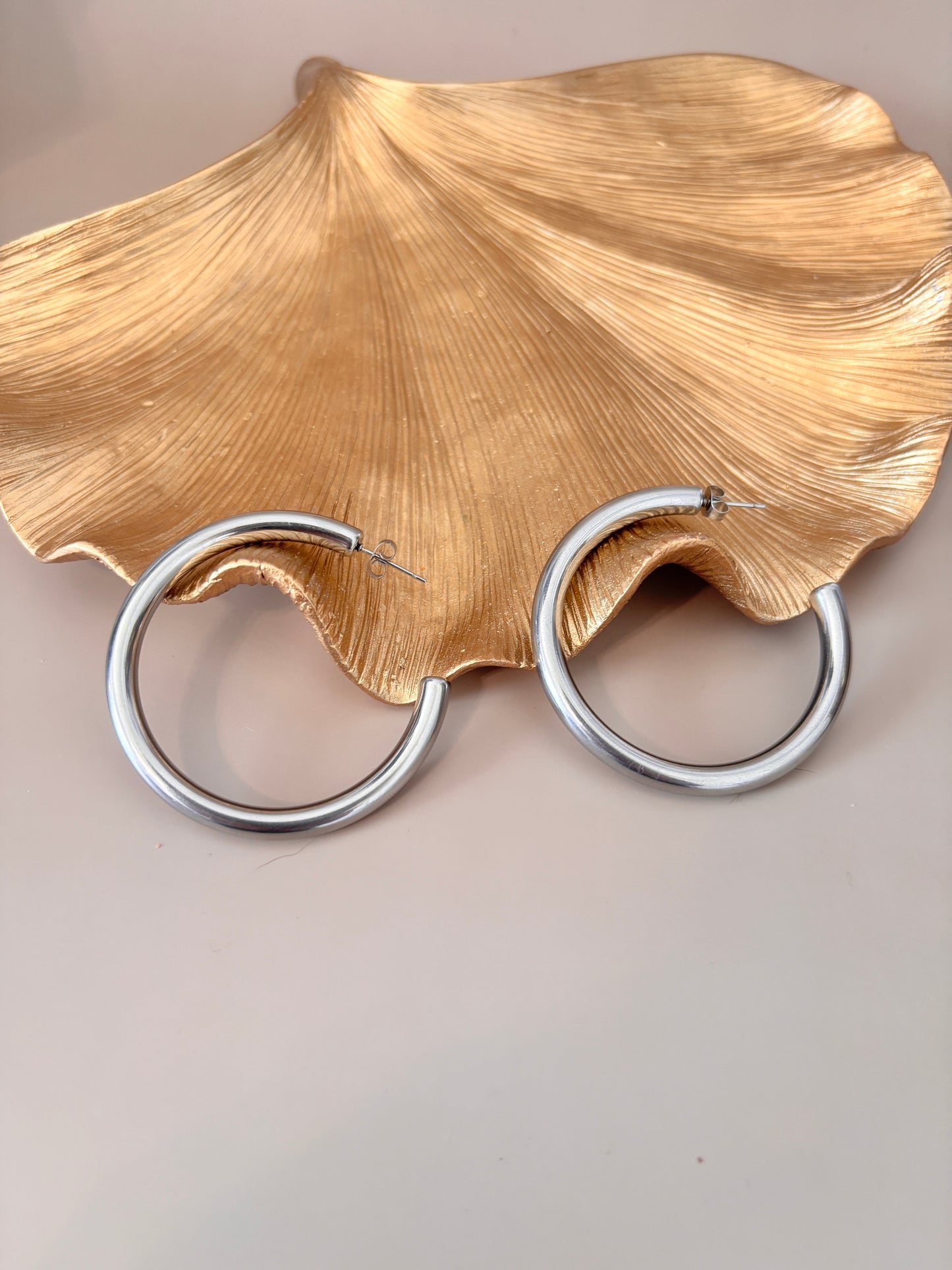 Jessica Hoops Earrings - Stainless Steel - Hoops - Silver and Gold