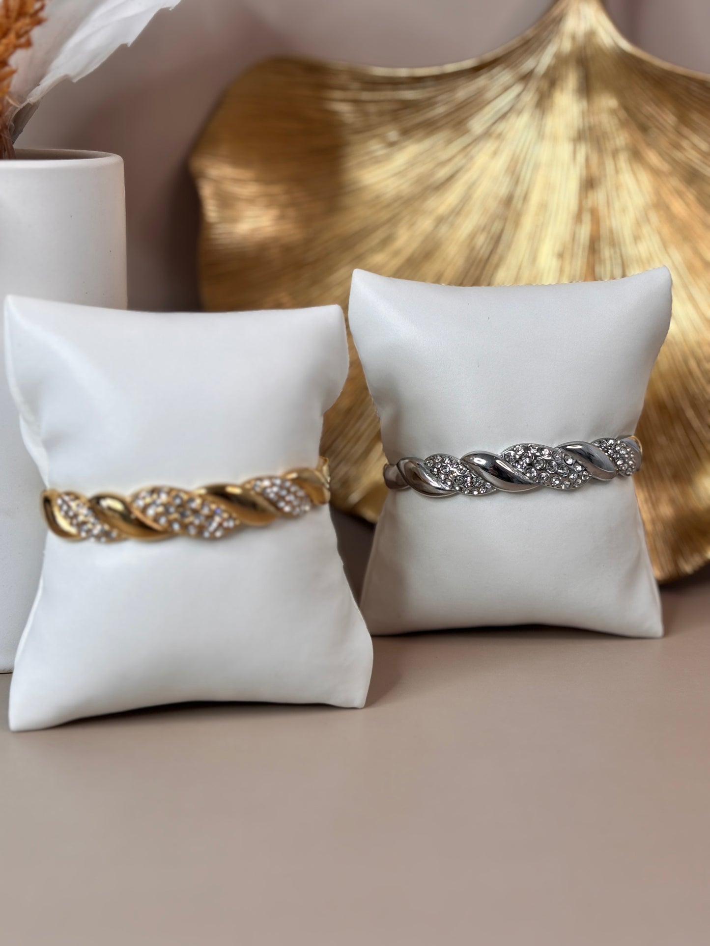She Shine Bracelet - Gold and Silver - Titanium Steel - Rhinestones