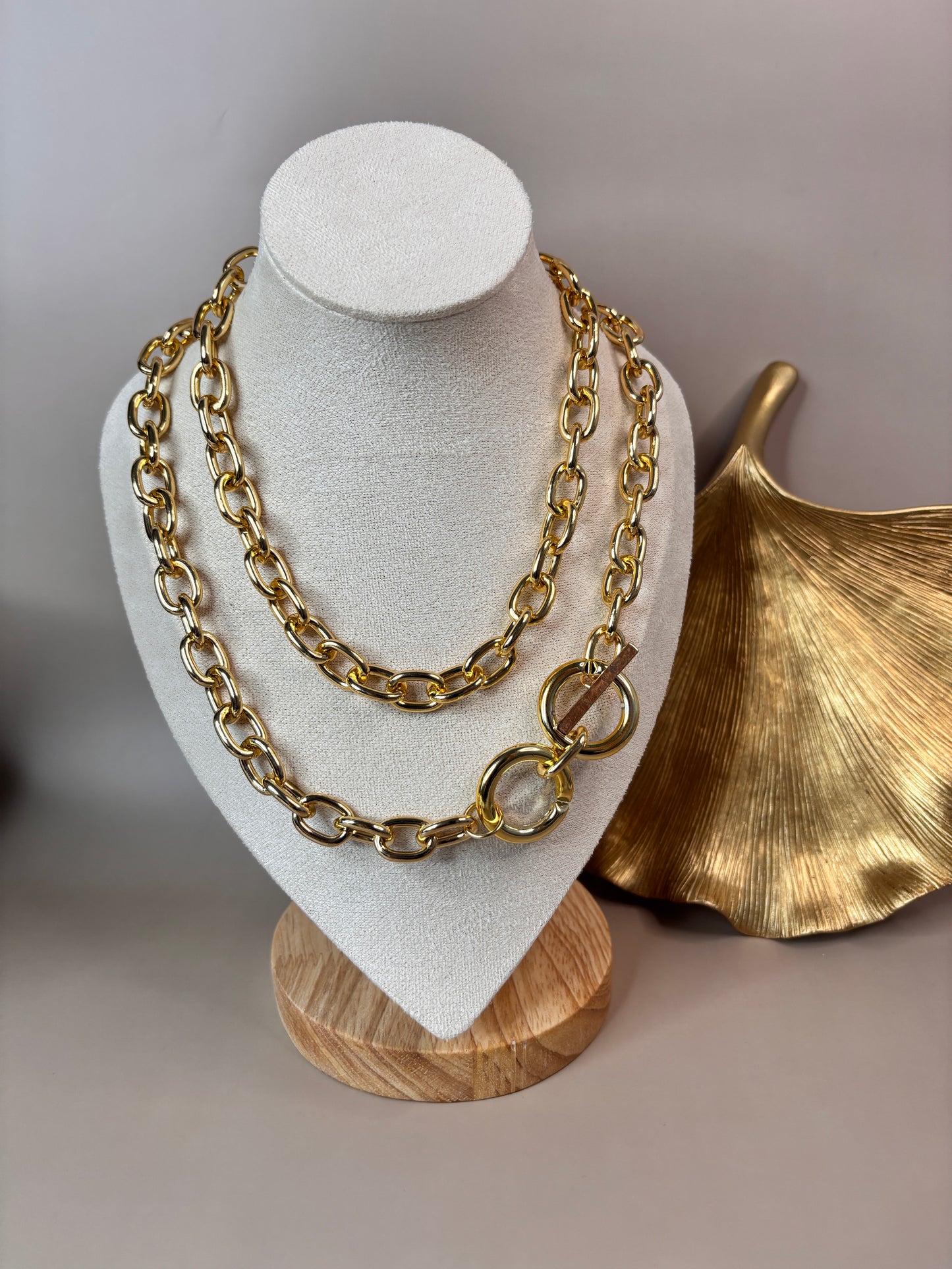 Karolina Necklace - Chuncky link Necklaces - Layered Necklaces - Gold