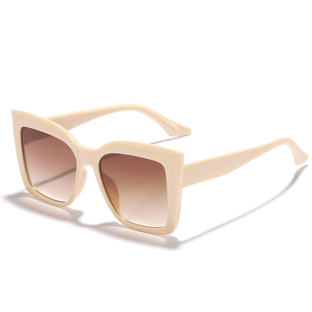 Cat Eye Sunglasses - Full Frame - Tofu Brown & Orange Pink