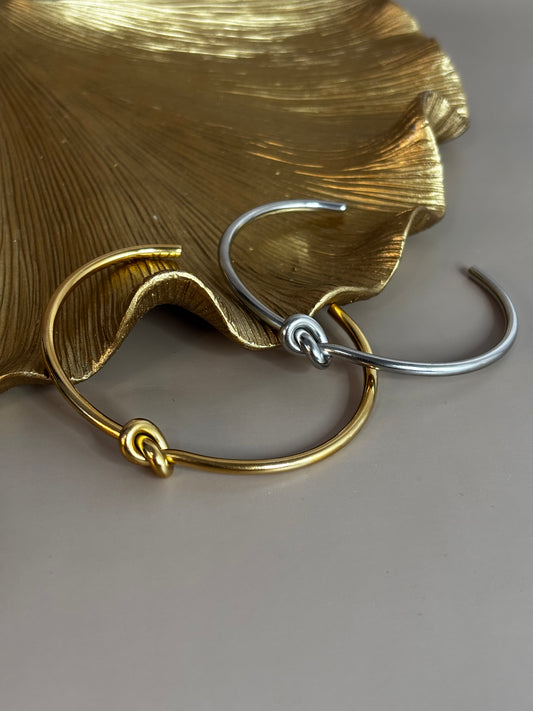 Knotted Bracelet - Adjustable - Titanium Steel - Gold & Silver