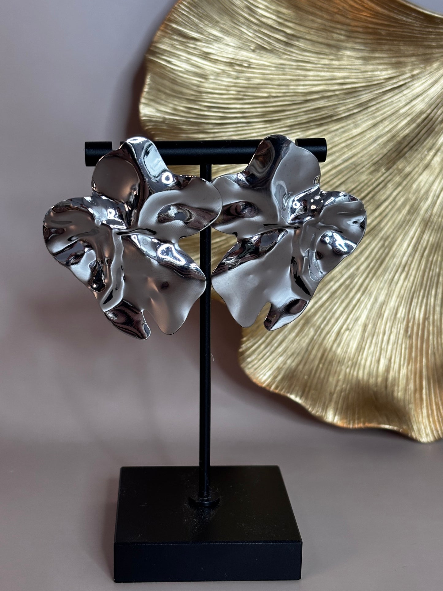 Orchid Earrings - Metal Steel - Silver