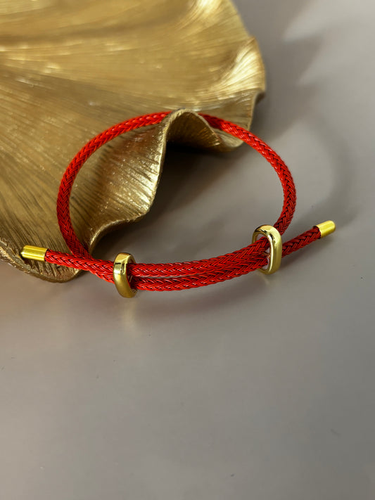 Wire Rope Mixed Metal Adjustable Bracelet