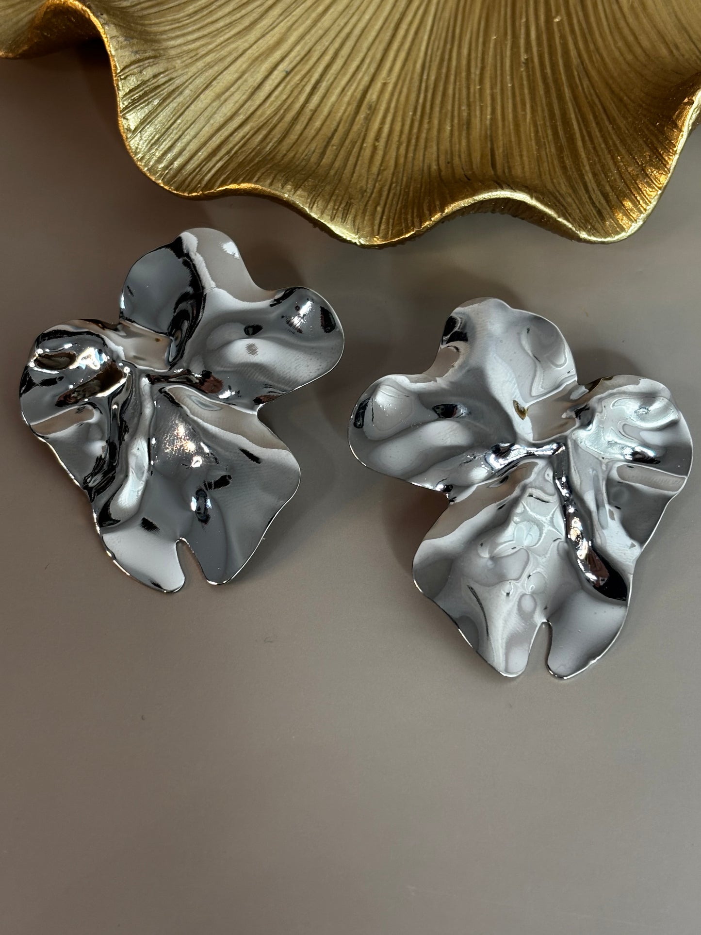 Orchid Earrings - Metal Steel - Silver
