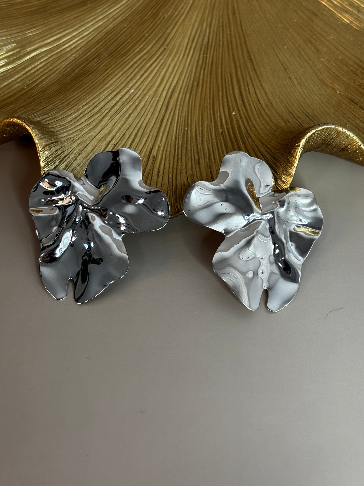 Orchid Earrings - Metal Steel - Silver