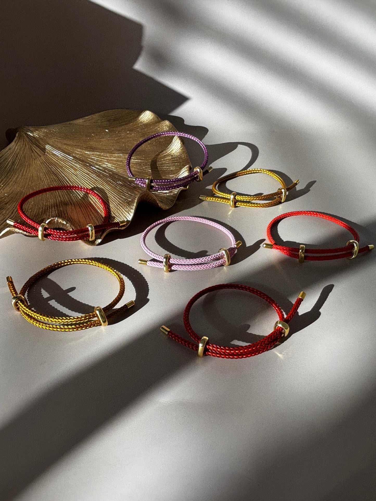 Wire Rope Bracelet - Stainless Steel - Orange, Orange Brown, Red, Pink, Purple, Yellow Brown, Yellow Green