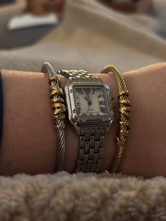 2 Hemp Bracelets + Gold Grace Watch Bundle