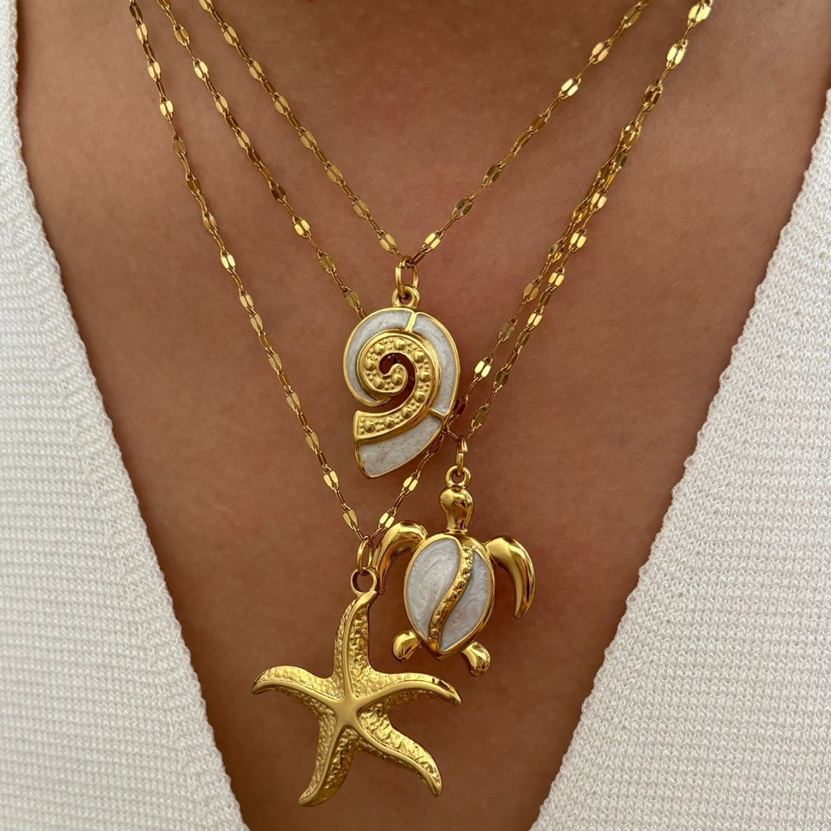 Estrella de Mar Necklace - Gold - Stainless Steel