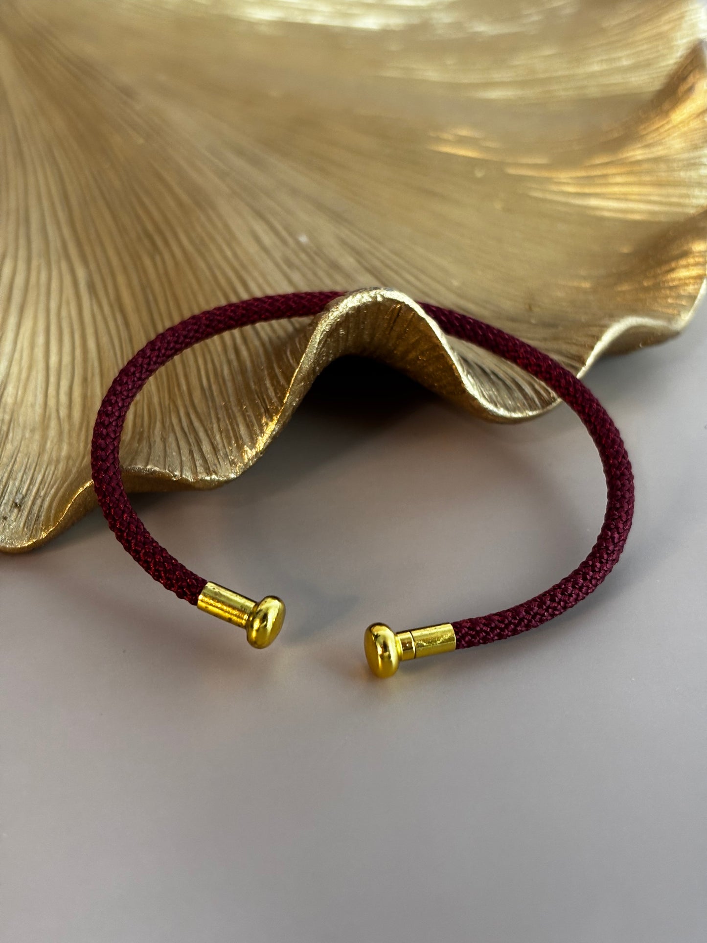 Amara Rope Bracelet - Stainless Steel - Black & Champagne, Black and Gold, Dark Blue, Dark Red, Orange Pink