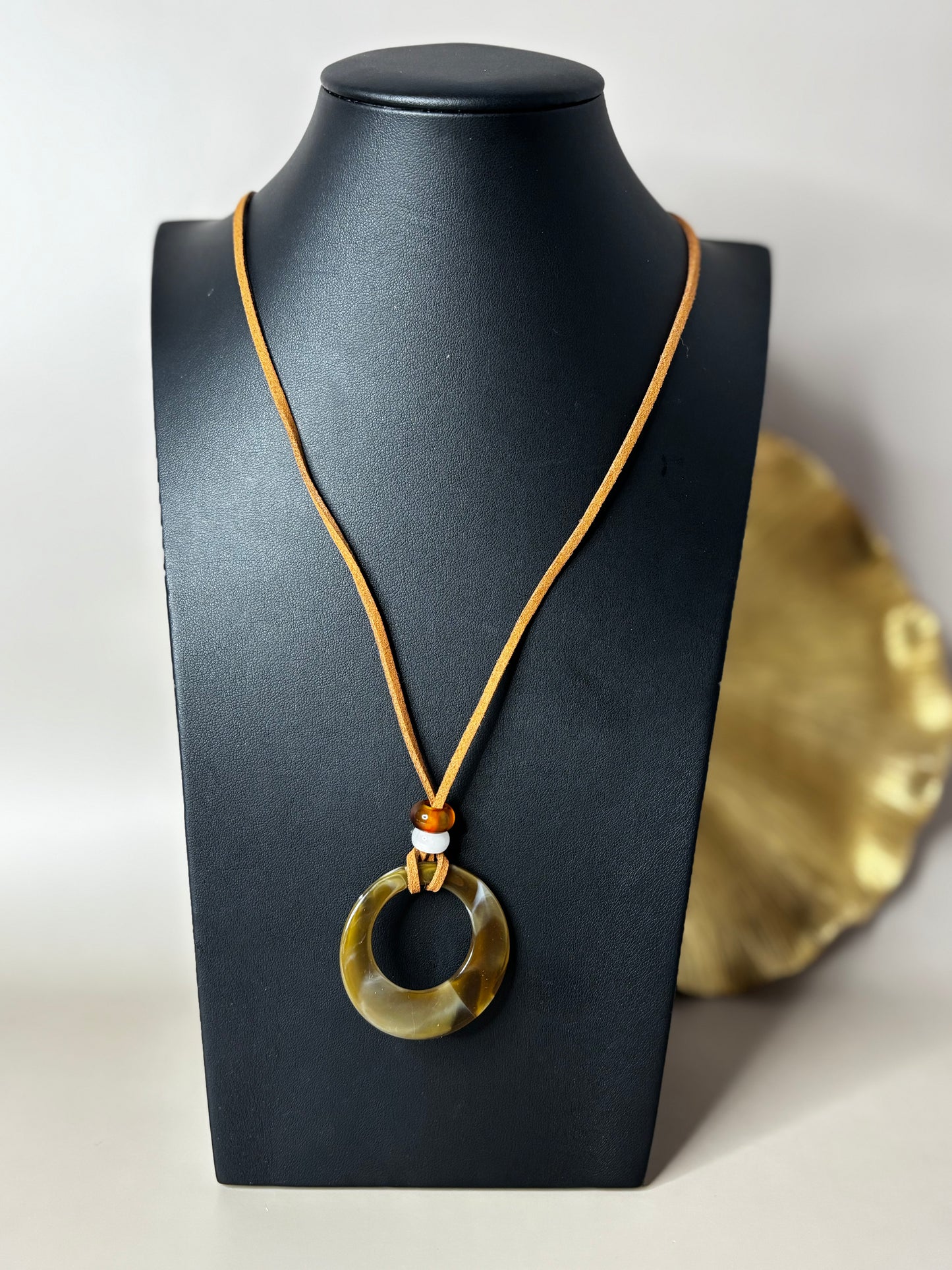 Aura Knot Necklace - Cord Necklace - Black and Brown