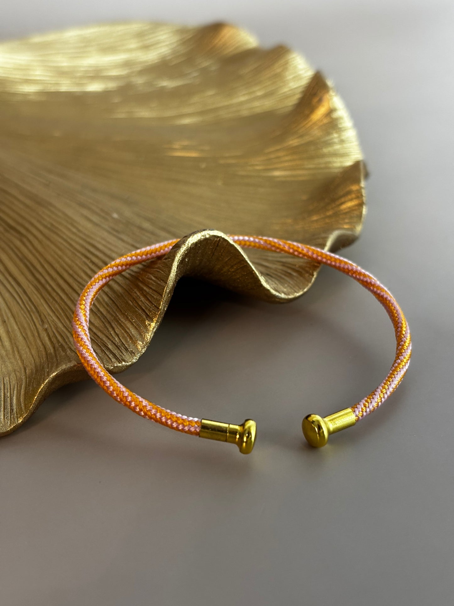 Amara Rope Bracelet - Stainless Steel - Black & Champagne, Black and Gold, Dark Blue, Dark Red, Orange Pink