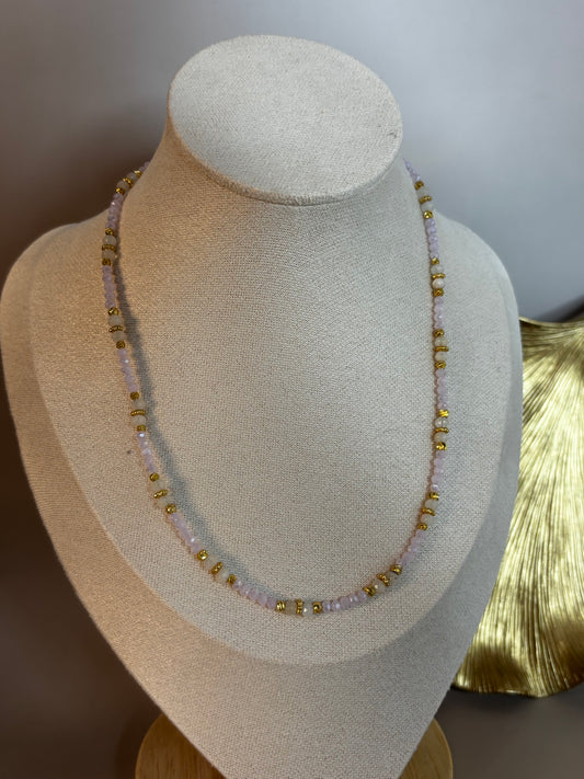 Rapunzel Necklace - Pink Beaded - Necklace