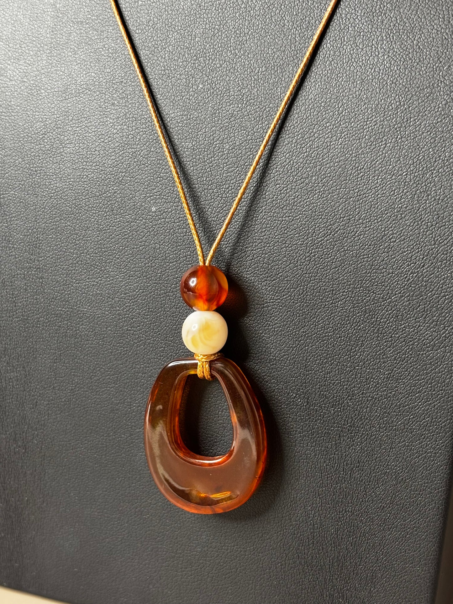 Aura Knot Necklace - Cord Necklace - Black and Brown