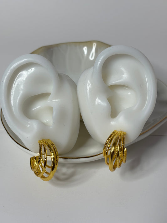 Golden Era Earrings - Cooper & 18K Gold Plated - Stud Style - Gold