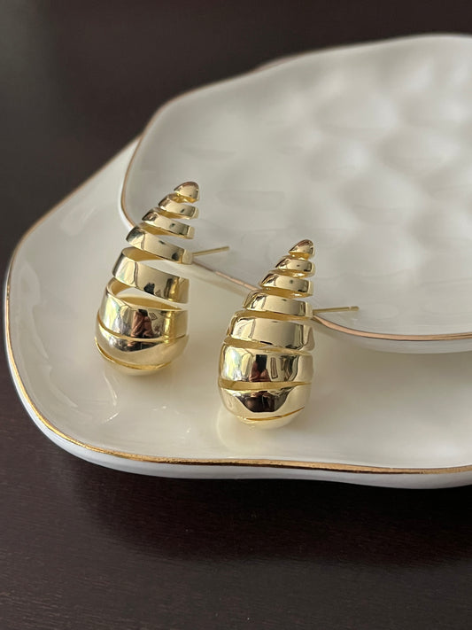 Golden Symmetry Earrings - Titanium Steel - Drop Style - Gold