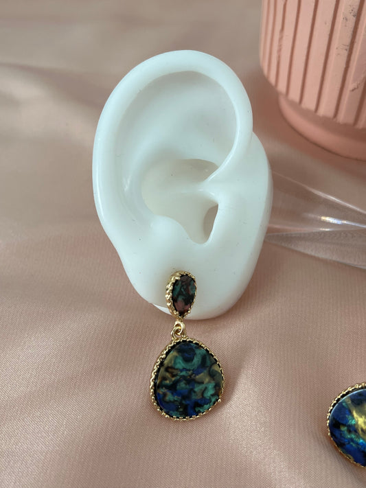 Ensenada Earrings - Abalone - Drop Style - Metal