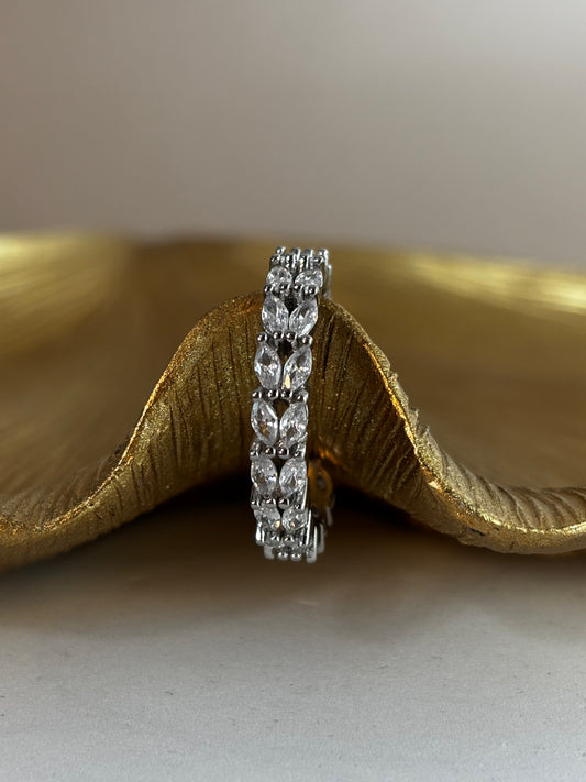 Lucent Ring - Stainless Steel - Silver and crystals - Adjustable