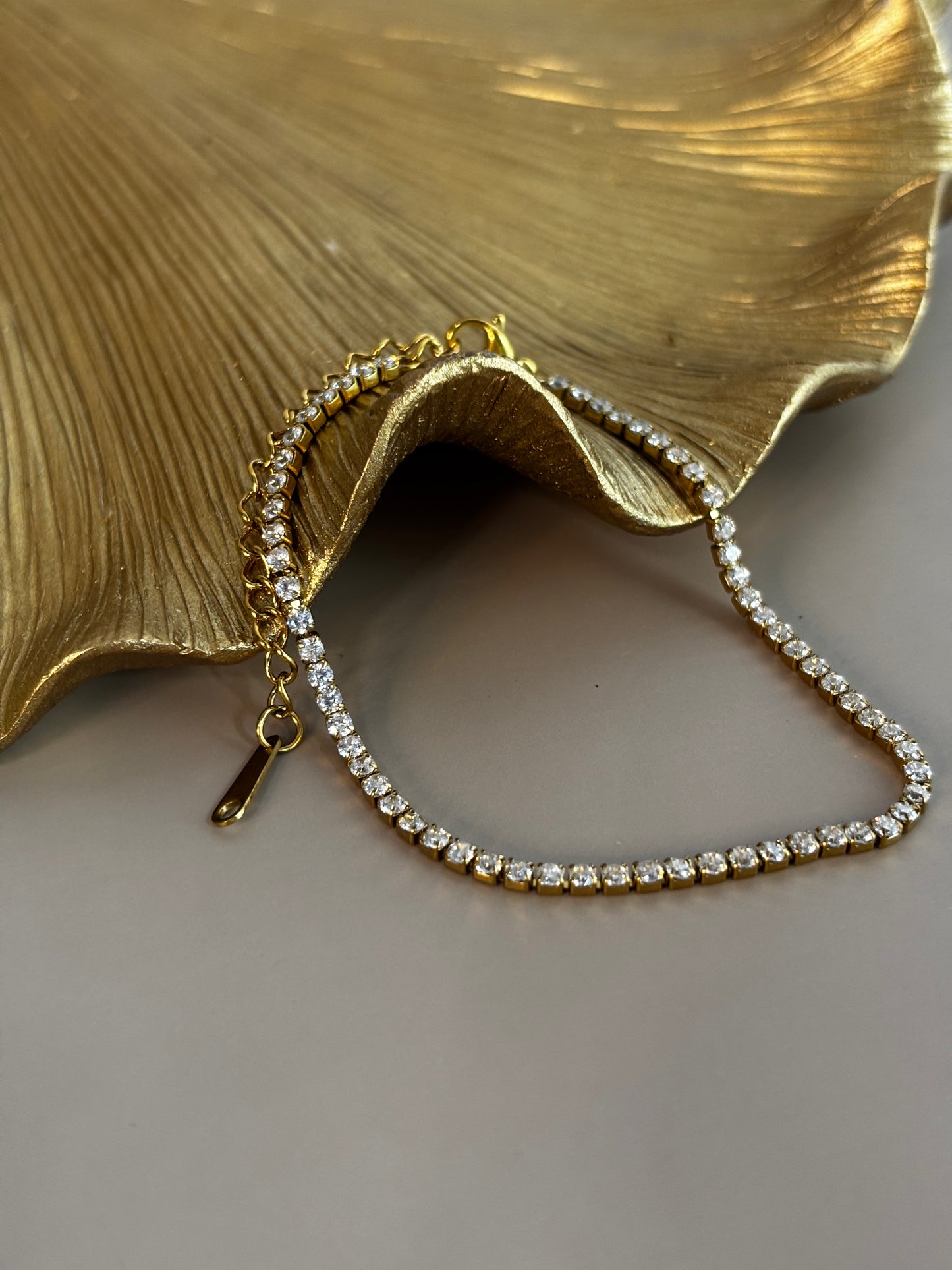 Charlotte Bracelet - Stainless Steel and crystal - Gold