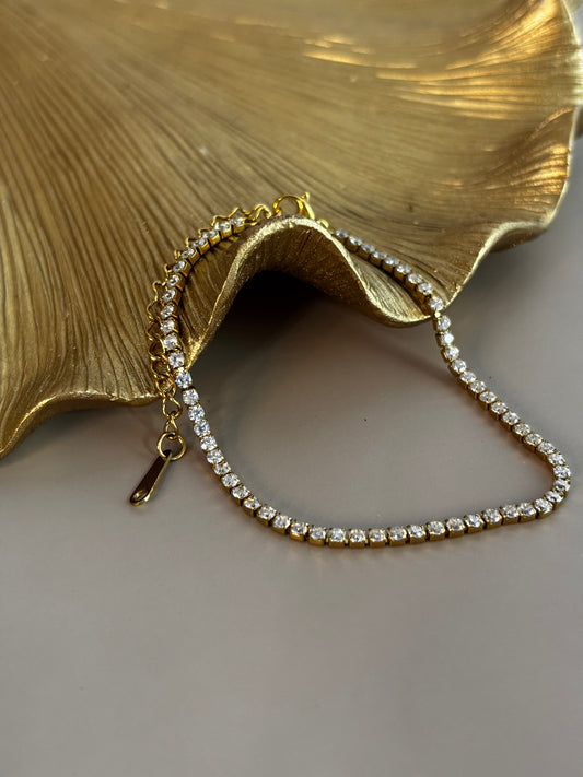 Charlotte Bracelet - Stainless Steel and crystal - Gold