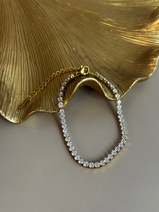 Antoinette Bracelet - Stainless Steel and crystal - Gold