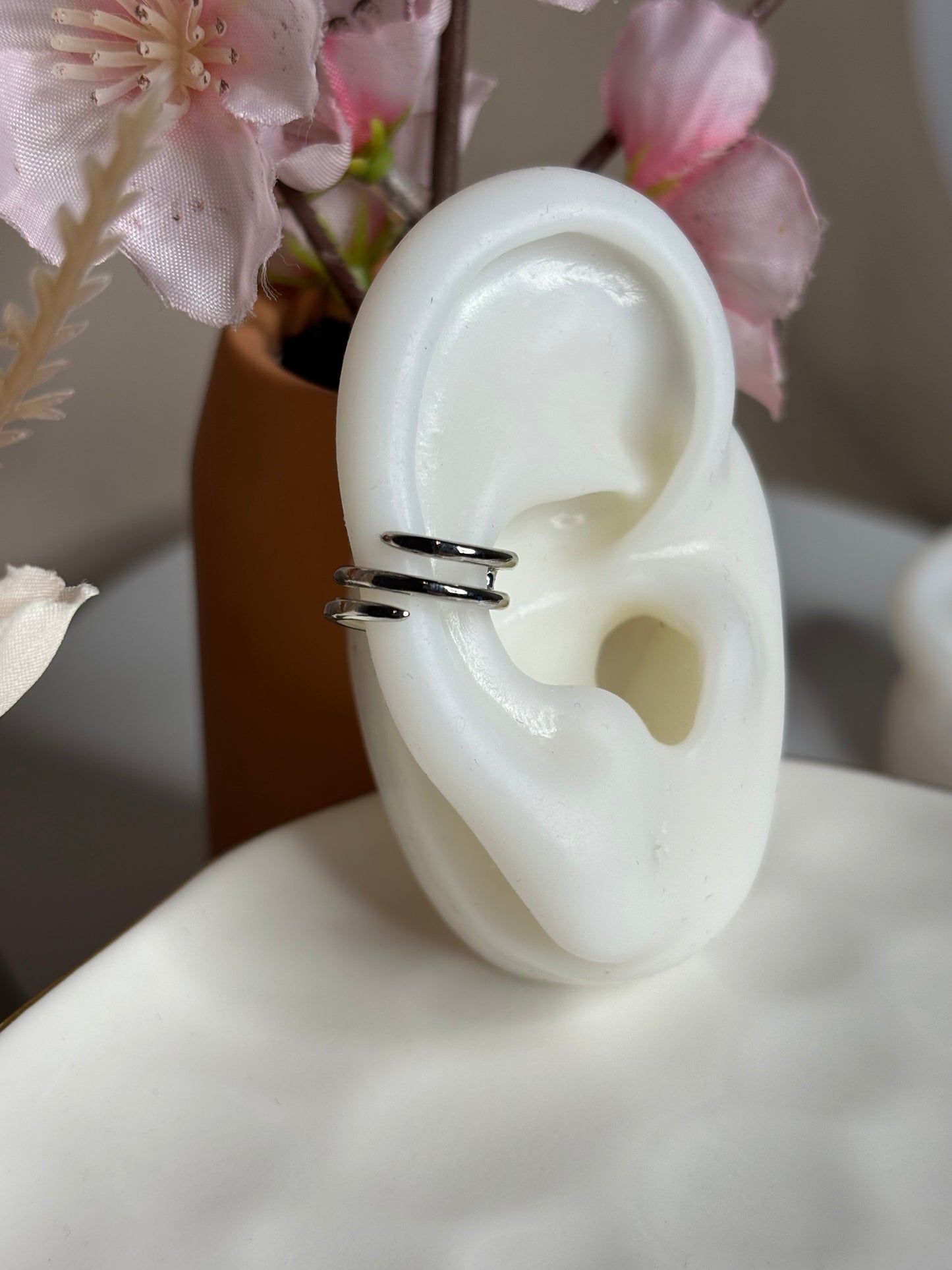 Classy Ear Cuff - 3 lines - Silver - 1 piece